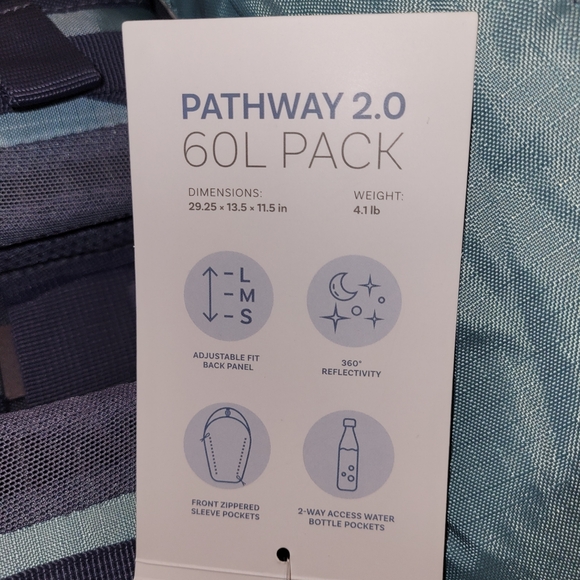 High Sierra Pathway 2.0 Hiking Backpack 60L Artic Blue New MSRP $105 - Picture 8 of 9